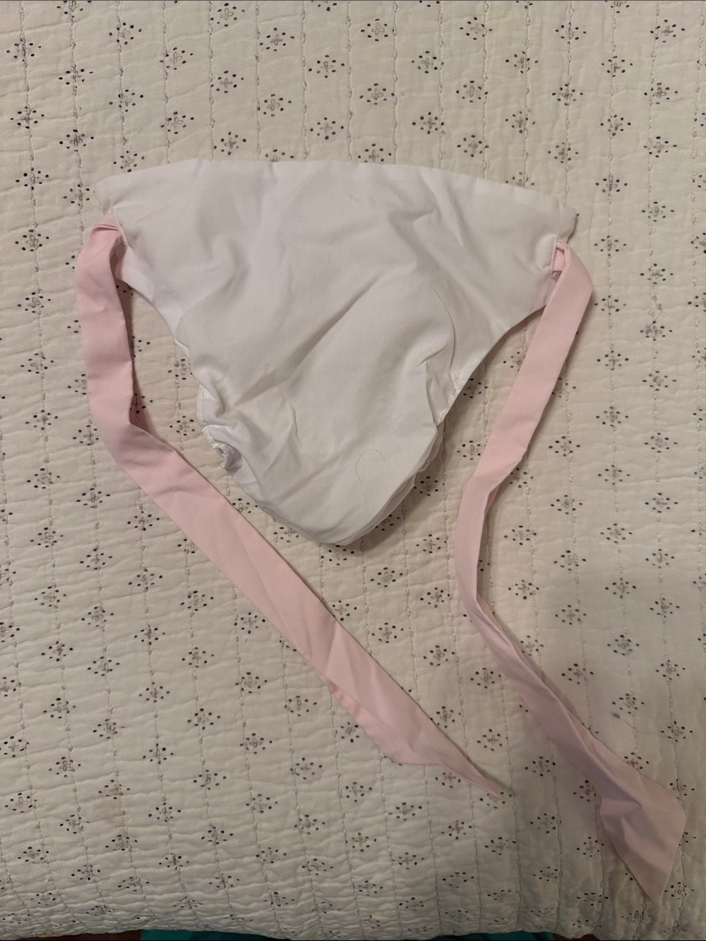 The Beaufort Bonnet Company White Diaper cover with Pink Ties